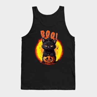 Spooky Black Kitty  BOO! Tank Top